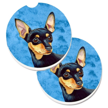 Carolines Treasures Blue Min Pin  Cup Holder Car Coaster, PK2 LH9380BUCARC